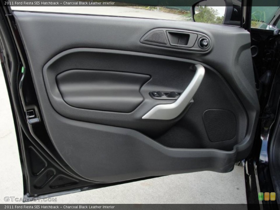 Charcoal Black Leather Interior Door Panel for the 2011 Ford Fiesta SES Hatchback #38875236