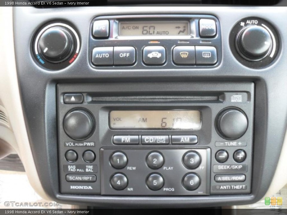 Ivory Interior Controls for the 1998 Honda Accord EX V6 Sedan #38889270