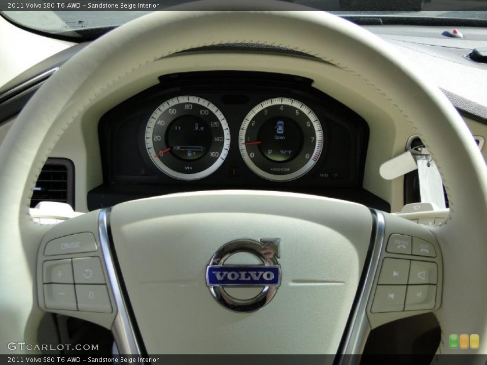 Sandstone Beige Interior Steering Wheel for the 2011 Volvo S80 T6 AWD #38889838