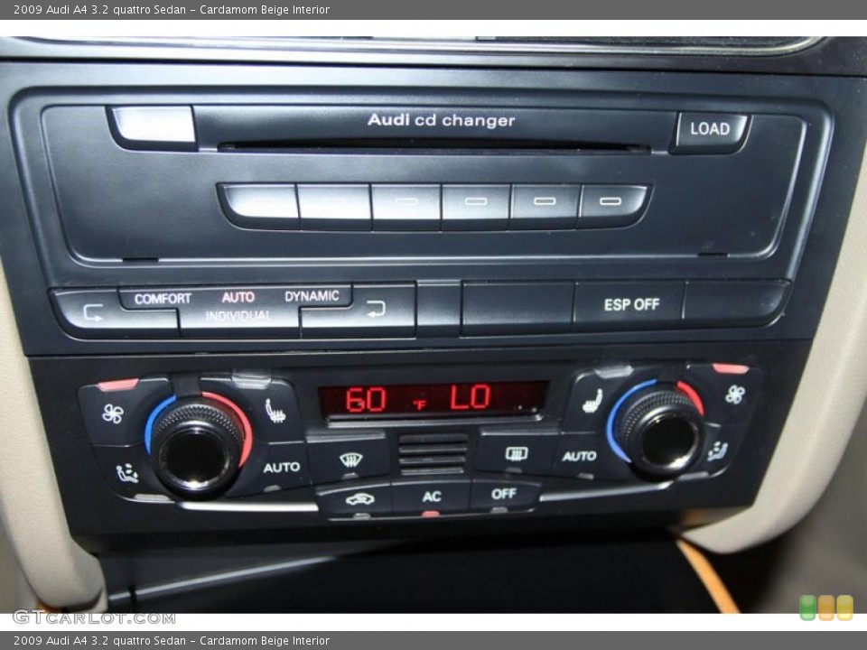 Cardamom Beige Interior Controls for the 2009 Audi A4 3.2 quattro Sedan #38900622