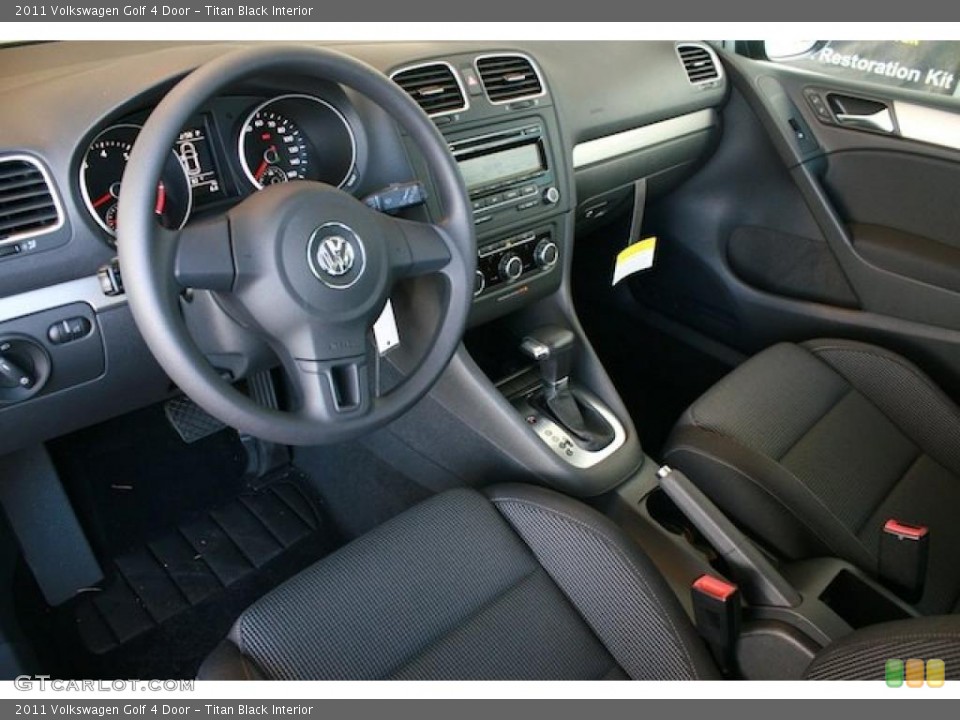 Titan Black Interior Prime Interior for the 2011 Volkswagen Golf 4 Door #38900626