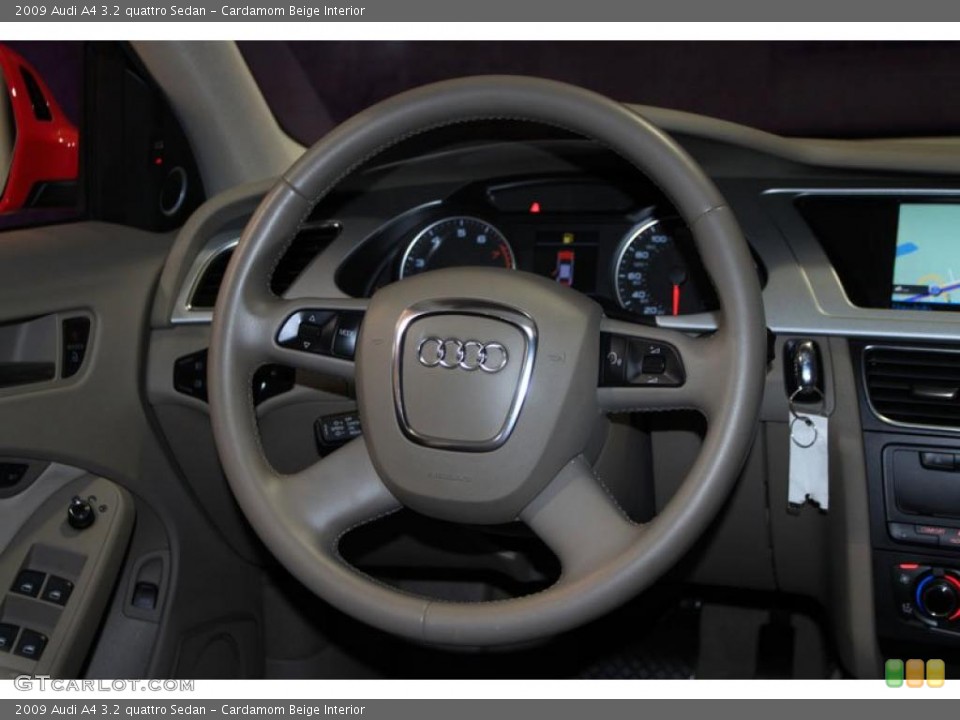 Cardamom Beige Interior Steering Wheel for the 2009 Audi A4 3.2 quattro Sedan #38900762