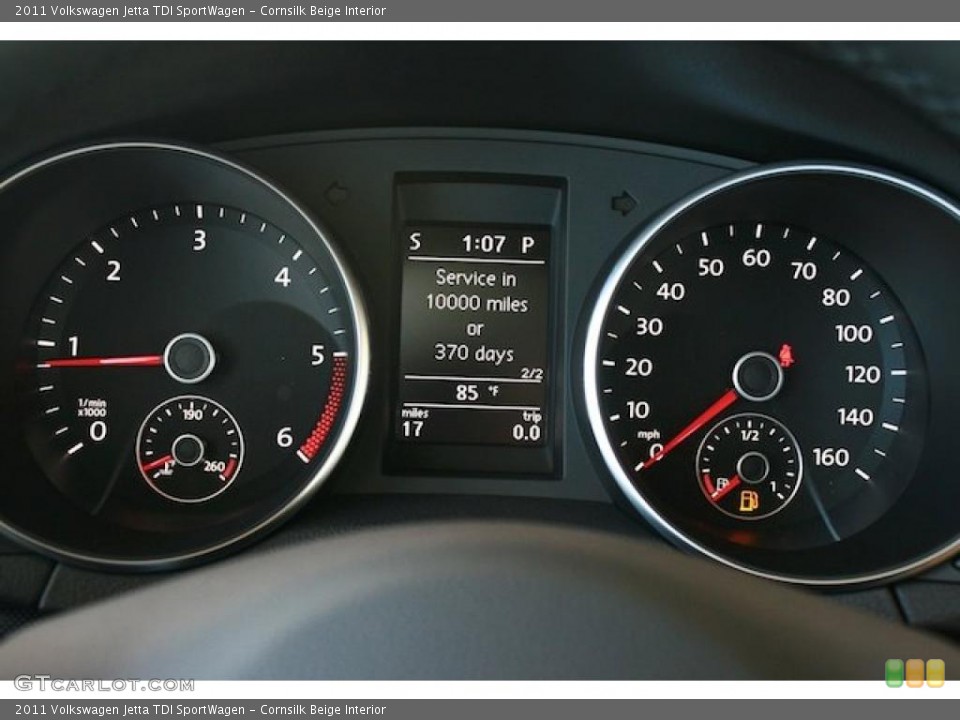 Cornsilk Beige Interior Gauges for the 2011 Volkswagen Jetta TDI SportWagen #38902334