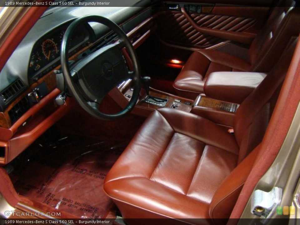 Burgundy Interior Photo for the 1989 Mercedes-Benz S Class 560 SEL #38913134