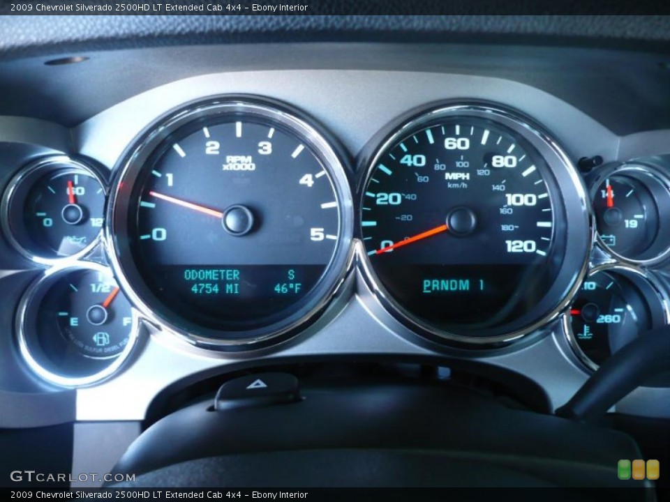 Ebony Interior Gauges for the 2009 Chevrolet Silverado 2500HD LT Extended Cab 4x4 #38914610