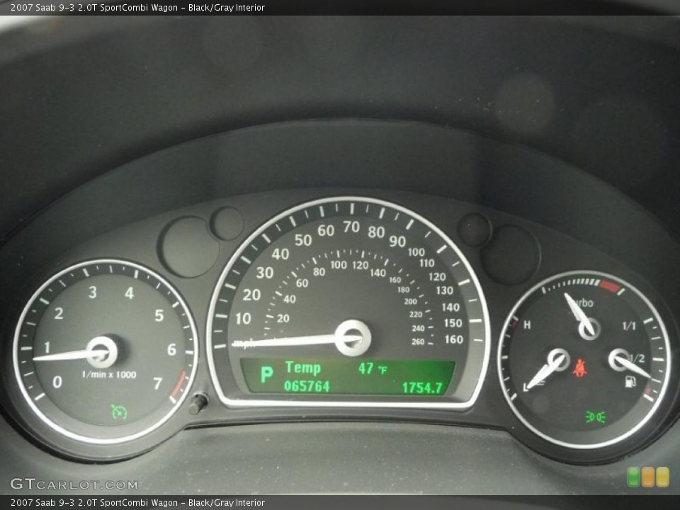 Black/Gray Interior Gauges for the 2007 Saab 9-3 2.0T SportCombi Wagon #38921398