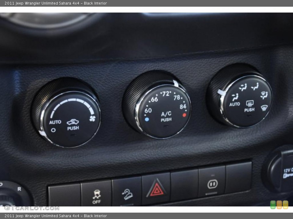 Black Interior Controls for the 2011 Jeep Wrangler Unlimited Sahara 4x4 #38923046
