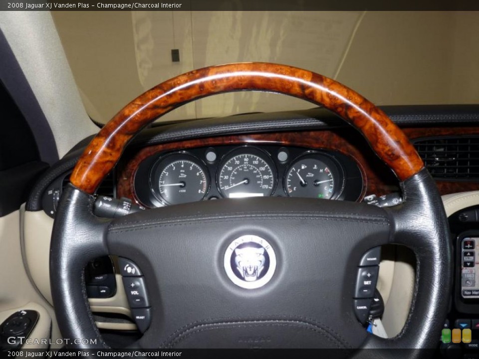 Champagne/Charcoal Interior Steering Wheel for the 2008 Jaguar XJ Vanden Plas #38928278