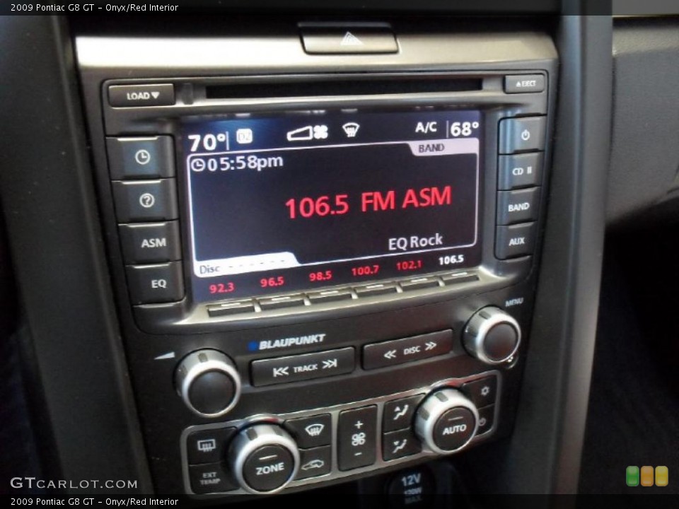 Onyx/Red Interior Controls for the 2009 Pontiac G8 GT #38928834