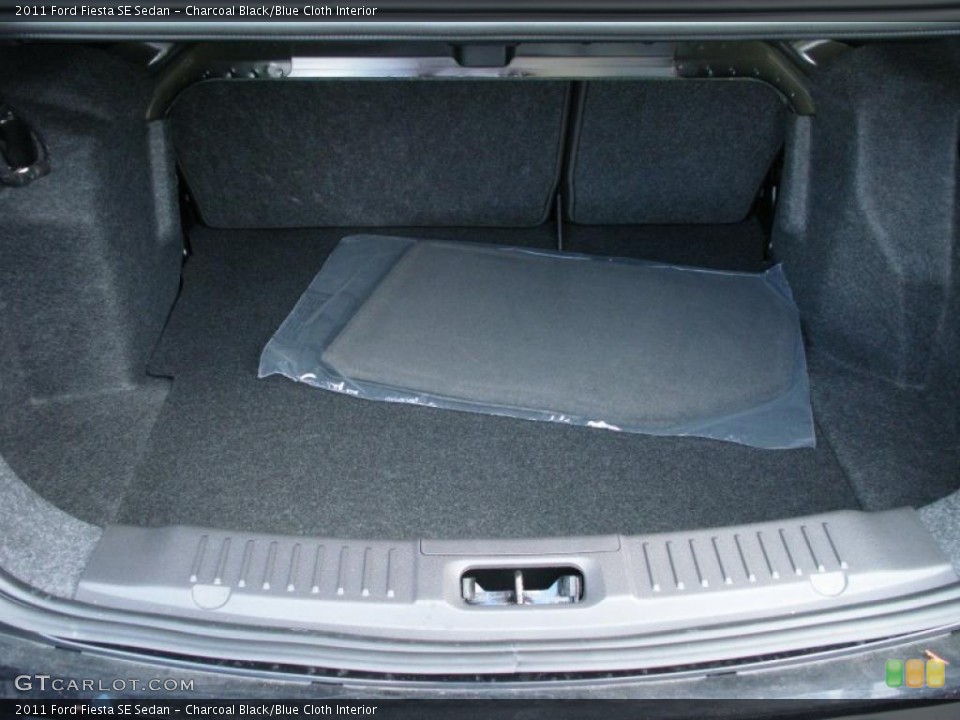 Charcoal Black/Blue Cloth Interior Trunk for the 2011 Ford Fiesta SE Sedan #38935762