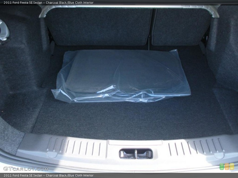 Charcoal Black/Blue Cloth Interior Trunk for the 2011 Ford Fiesta SE Sedan #38935962