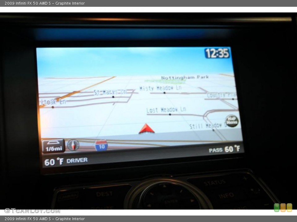 Graphite Interior Navigation for the 2009 Infiniti FX 50 AWD S #38940466