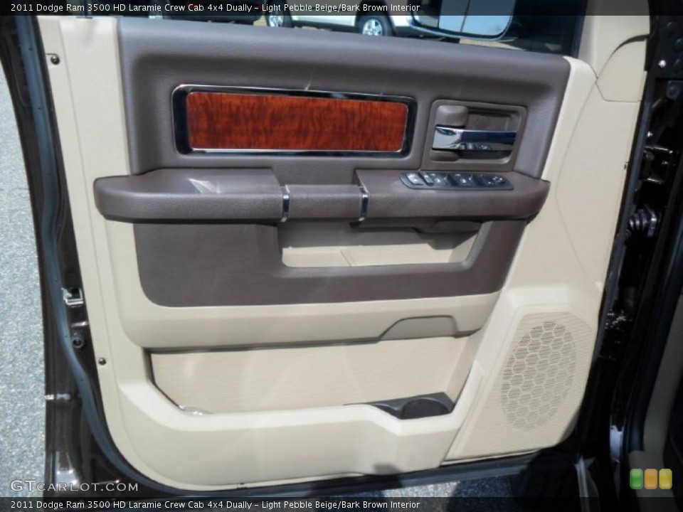 Light Pebble Beige/Bark Brown Interior Door Panel for the 2011 Dodge Ram 3500 HD Laramie Crew Cab 4x4 Dually #38941182
