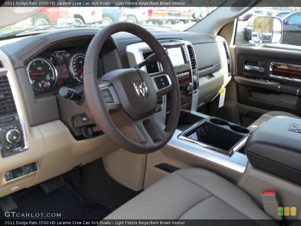 Light Pebble Beige/Bark Brown Interior Prime Interior for the 2011 Dodge Ram 3500 HD Laramie Crew Cab 4x4 Dually #38941474