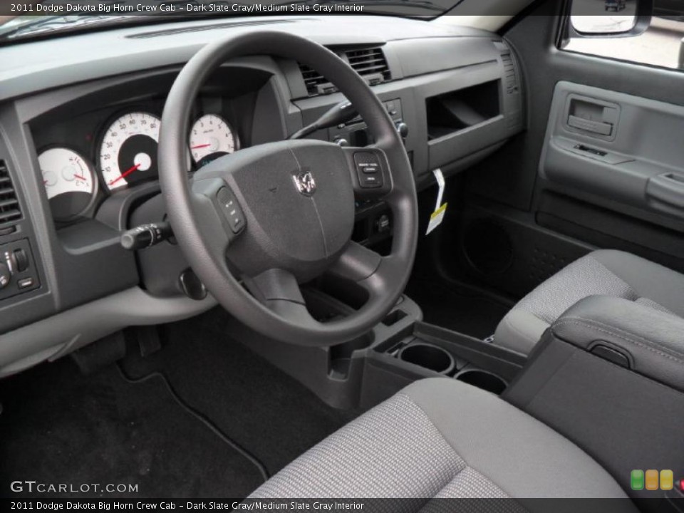 Dark Slate Gray/Medium Slate Gray Interior Prime Interior for the 2011 Dodge Dakota Big Horn Crew Cab #38943026