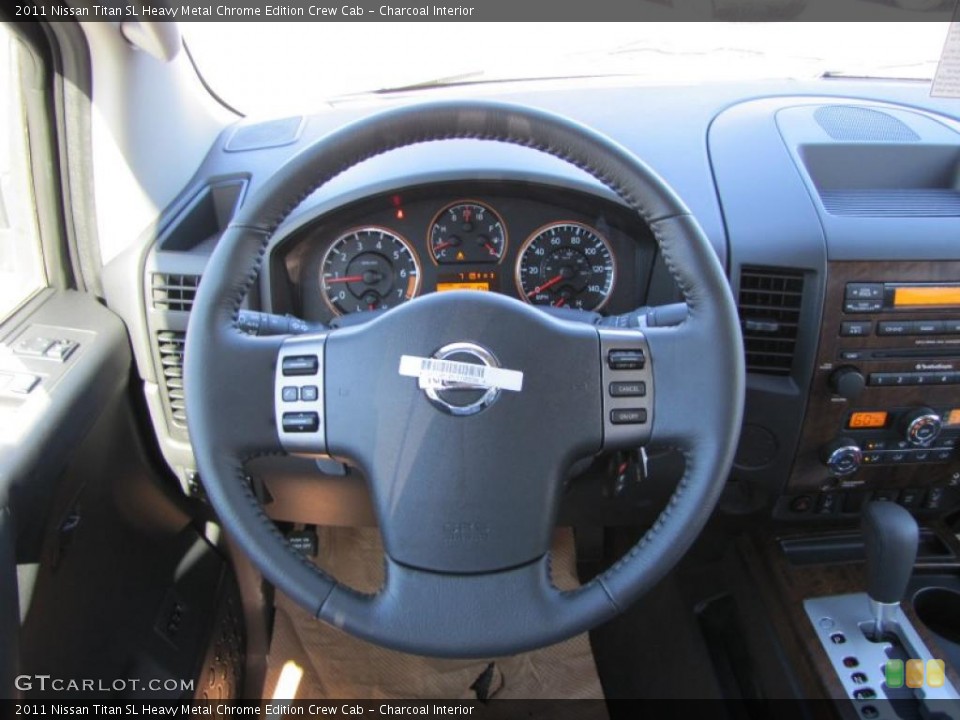 Charcoal Interior Steering Wheel for the 2011 Nissan Titan SL Heavy Metal Chrome Edition Crew Cab #38944126