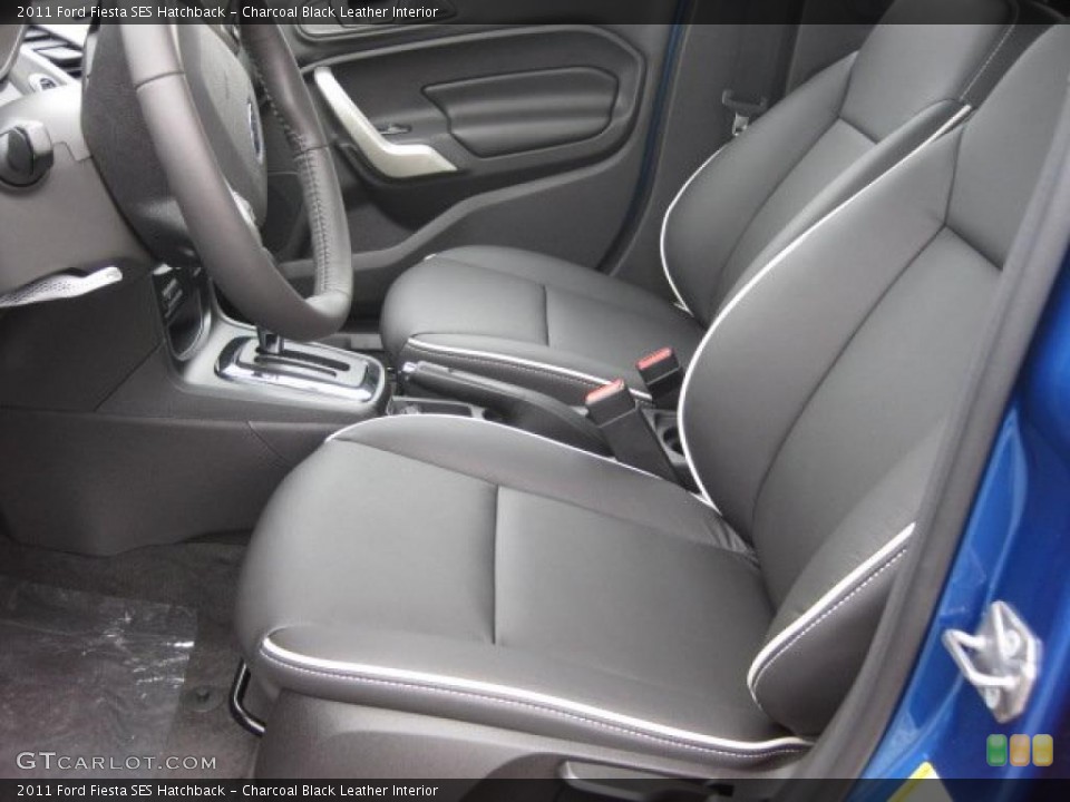 Charcoal Black Leather Interior Photo for the 2011 Ford Fiesta SES Hatchback #38953570