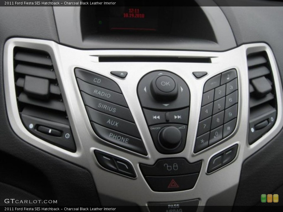 Charcoal Black Leather Interior Controls for the 2011 Ford Fiesta SES Hatchback #38953610