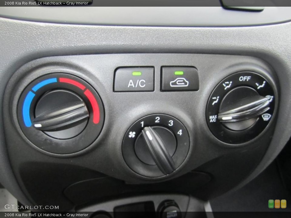 Gray Interior Controls for the 2008 Kia Rio Rio5 LX Hatchback #38955330