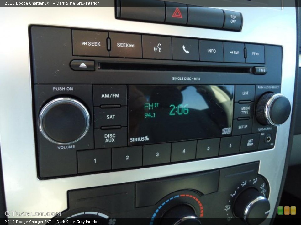 Dark Slate Gray Interior Controls for the 2010 Dodge Charger SXT #38956818