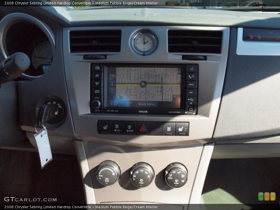 Medium Pebble Beige/Cream Interior Navigation for the 2008 Chrysler Sebring Limited Hardtop Convertible #38959798