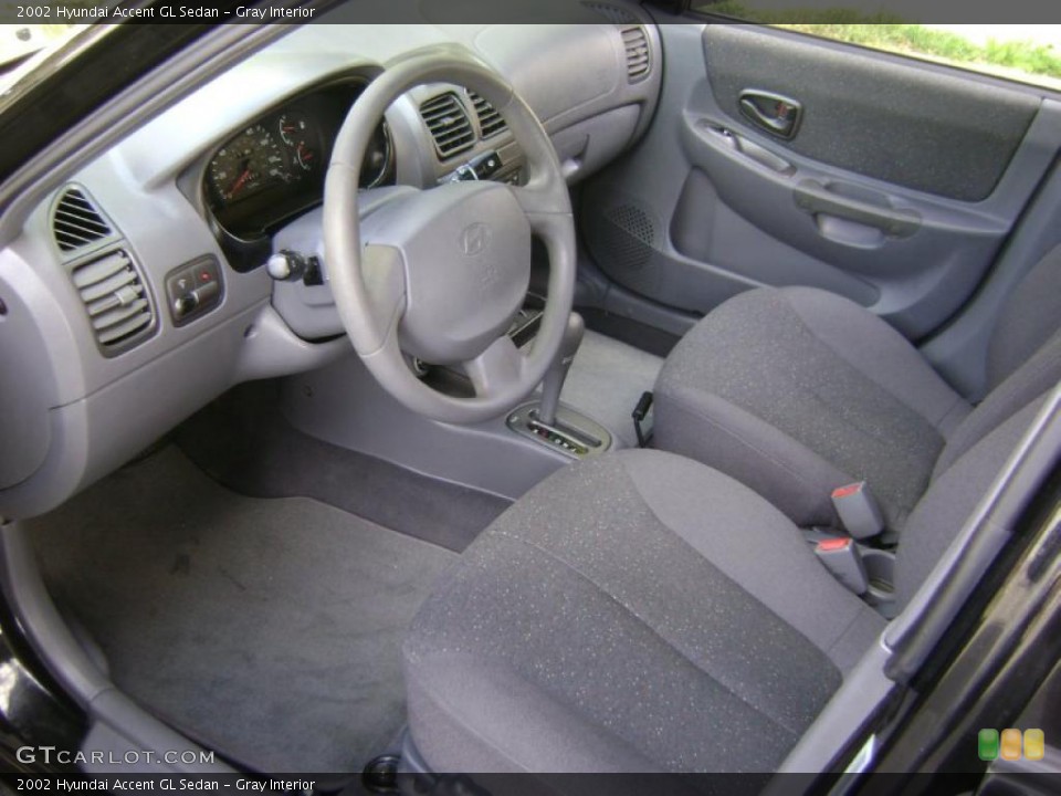 Gray Interior Prime Interior for the 2002 Hyundai Accent GL Sedan #38961582