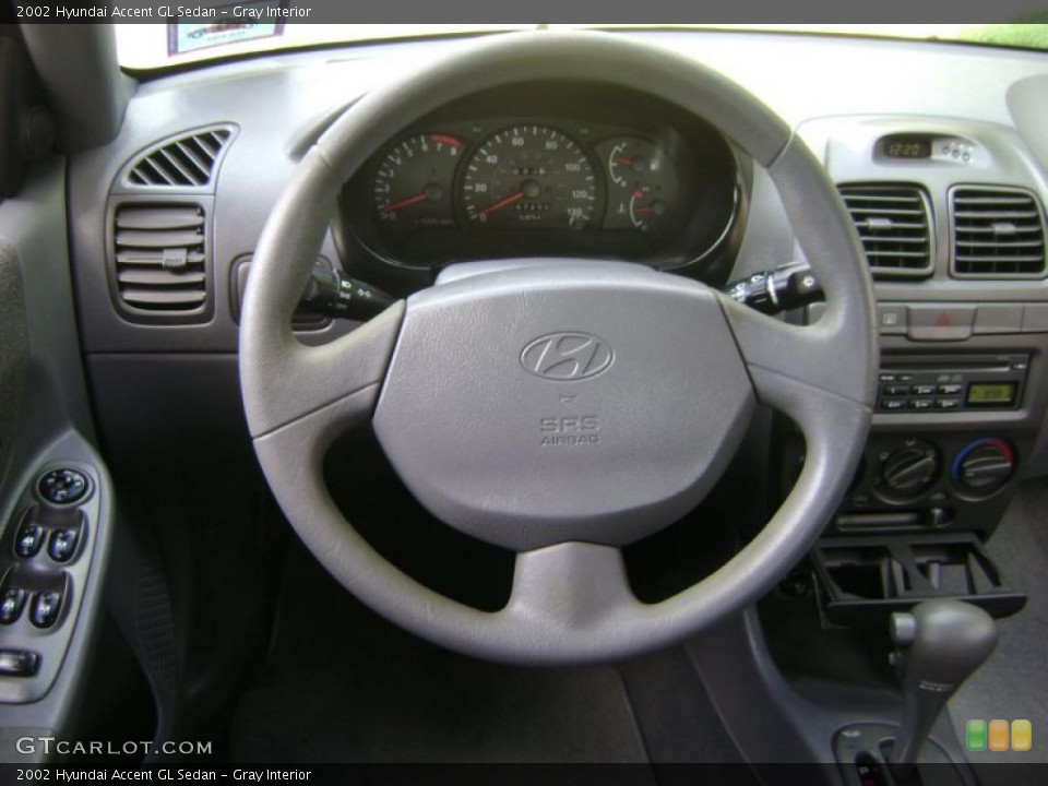 Gray Interior Steering Wheel for the 2002 Hyundai Accent GL Sedan #38961674