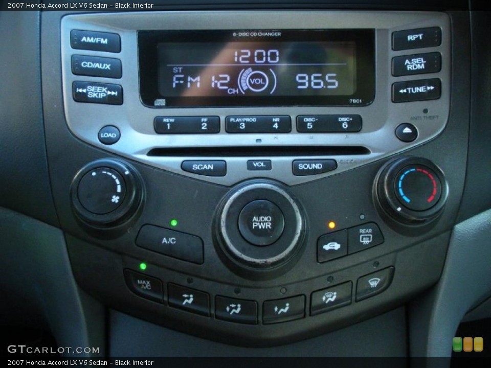Black Interior Controls for the 2007 Honda Accord LX V6 Sedan #38963050