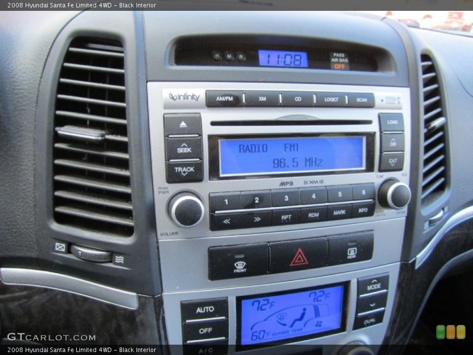 Black Interior Controls for the 2008 Hyundai Santa Fe Limited 4WD #38964450