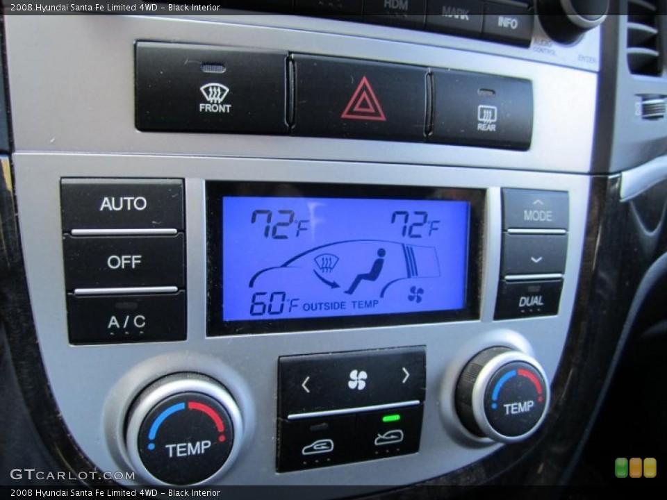 Black Interior Controls for the 2008 Hyundai Santa Fe Limited 4WD #38964466