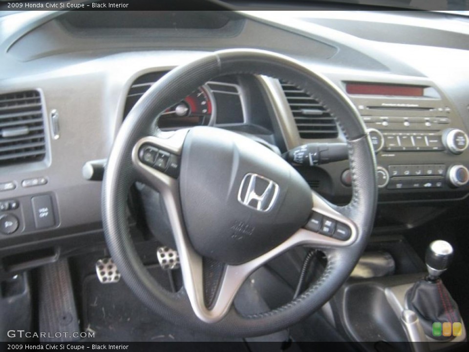 Black Interior Steering Wheel for the 2009 Honda Civic Si Coupe #38970928