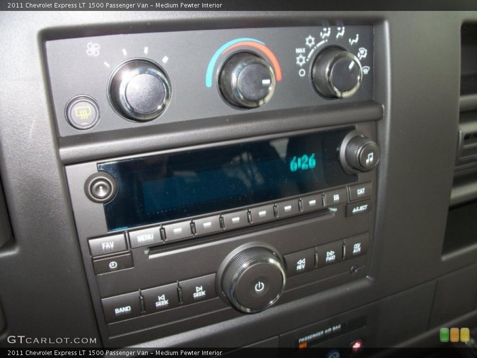 Medium Pewter Interior Controls for the 2011 Chevrolet Express LT 1500 Passenger Van #38976279