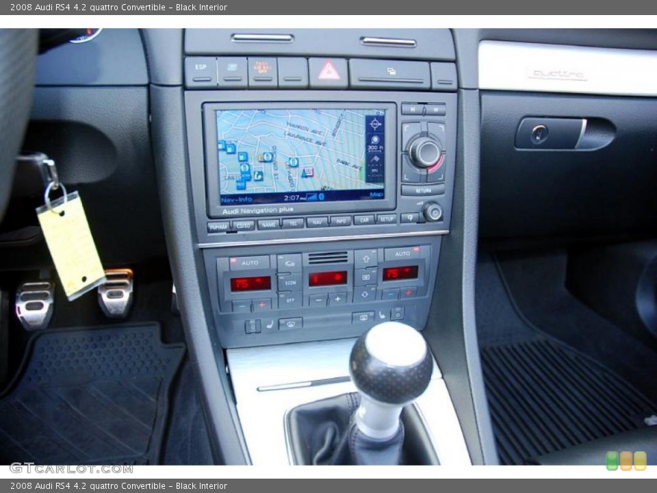 Black Interior Navigation for the 2008 Audi RS4 4.2 quattro Convertible #38980035