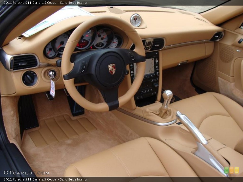Sand Beige Interior Prime Interior for the 2011 Porsche 911 Carrera S Coupe #38981879