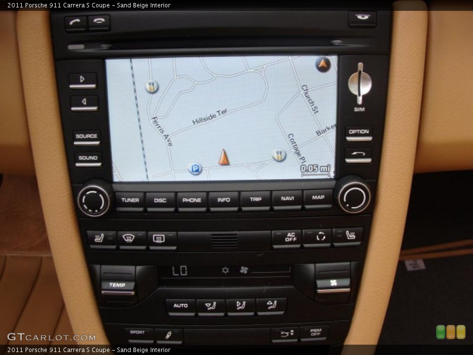 Sand Beige Interior Navigation for the 2011 Porsche 911 Carrera S Coupe #38981897