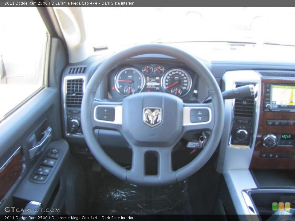 Dark Slate Interior Steering Wheel for the 2011 Dodge Ram 2500 HD Laramie Mega Cab 4x4 #38994089