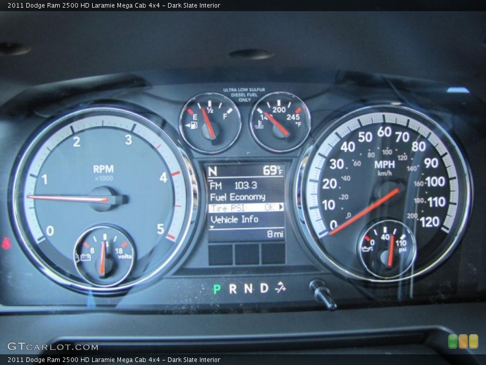 Dark Slate Interior Gauges for the 2011 Dodge Ram 2500 HD Laramie Mega Cab 4x4 #38994101