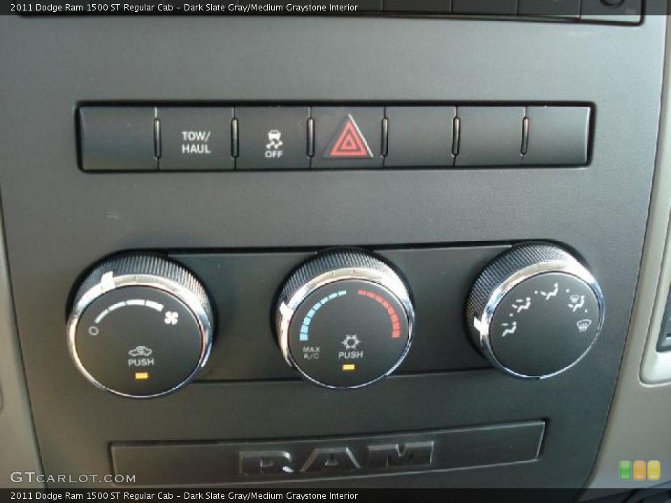 Dark Slate Gray/Medium Graystone Interior Controls for the 2011 Dodge Ram 1500 ST Regular Cab #38996166