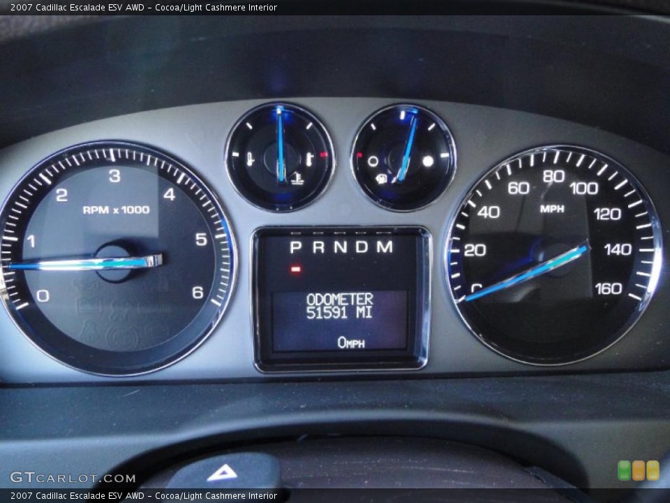 Cocoa/Light Cashmere Interior Gauges for the 2007 Cadillac Escalade ESV AWD #38996530