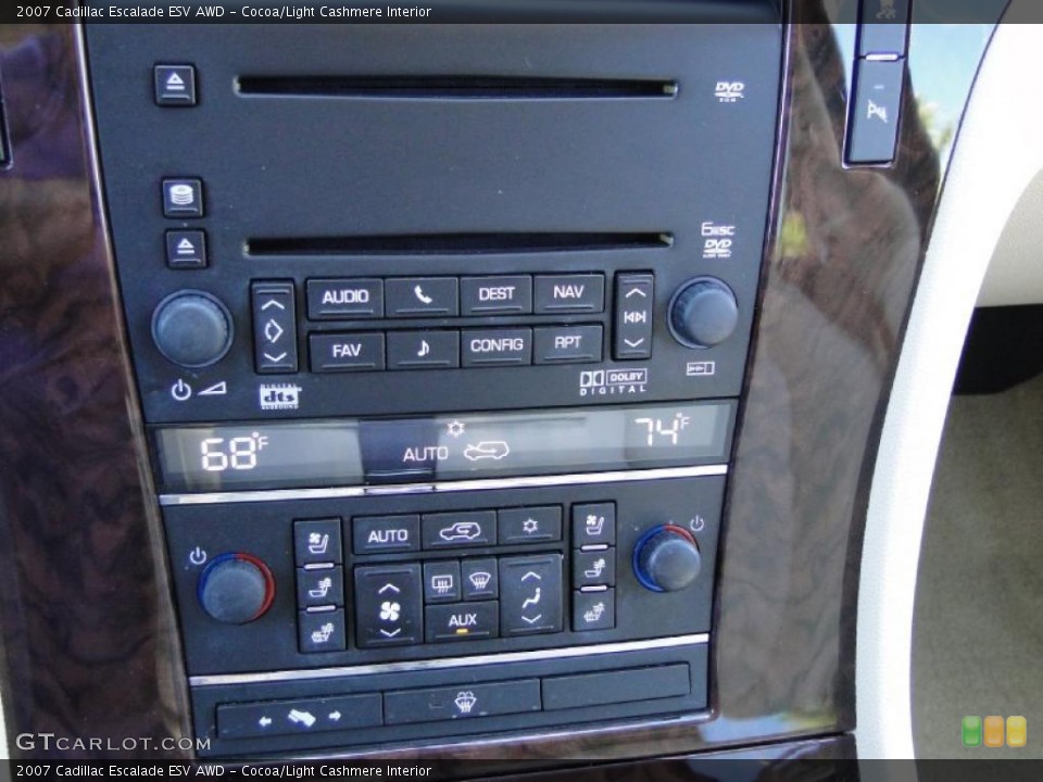 Cocoa/Light Cashmere Interior Controls for the 2007 Cadillac Escalade ESV AWD #38996562