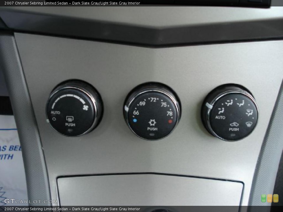 Dark Slate Gray/Light Slate Gray Interior Controls for the 2007 Chrysler Sebring Limited Sedan #39001202