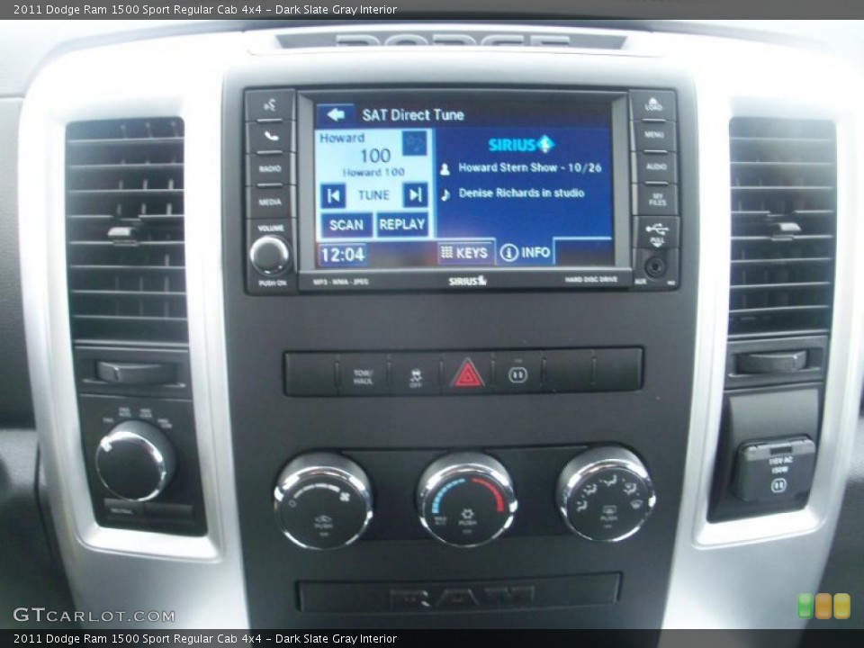 Dark Slate Gray Interior Controls for the 2011 Dodge Ram 1500 Sport Regular Cab 4x4 #39006759