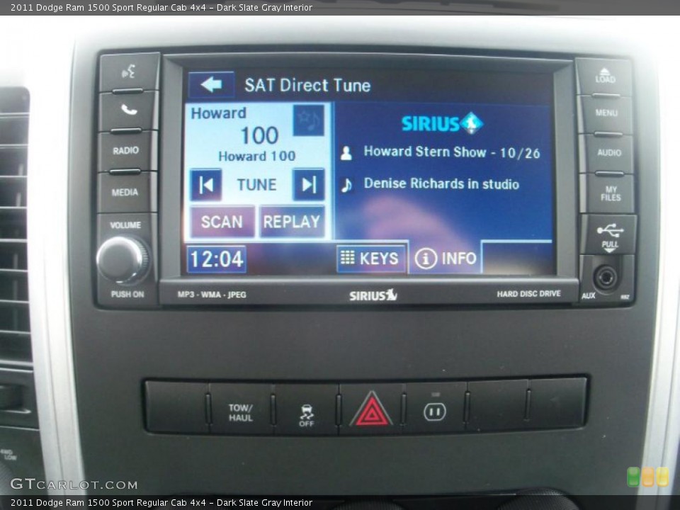 Dark Slate Gray Interior Controls for the 2011 Dodge Ram 1500 Sport Regular Cab 4x4 #39006779