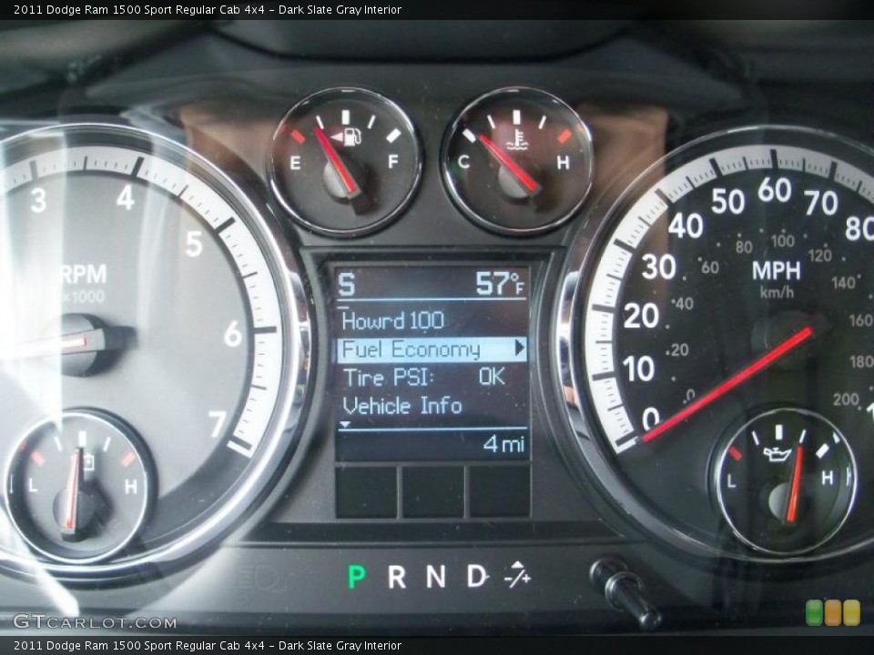 Dark Slate Gray Interior Gauges for the 2011 Dodge Ram 1500 Sport Regular Cab 4x4 #39007059