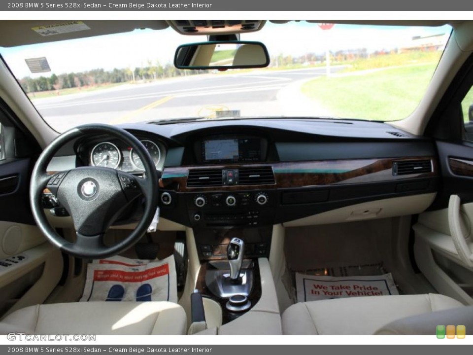 Cream Beige Dakota Leather Interior Dashboard for the 2008 BMW 5 Series 528xi Sedan #39009267