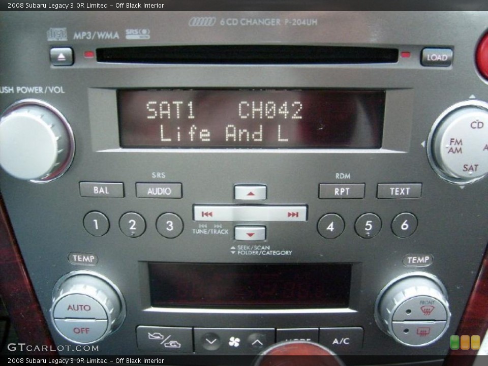 Off Black Interior Controls for the 2008 Subaru Legacy 3.0R Limited #39018215