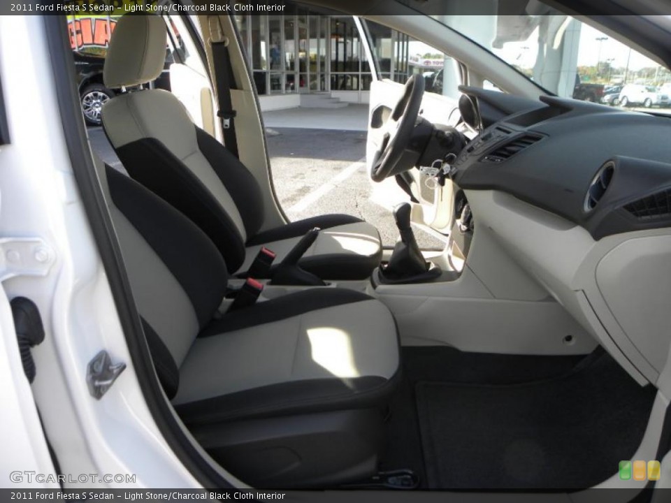 Light Stone/Charcoal Black Cloth Interior Photo for the 2011 Ford Fiesta S Sedan #39021163