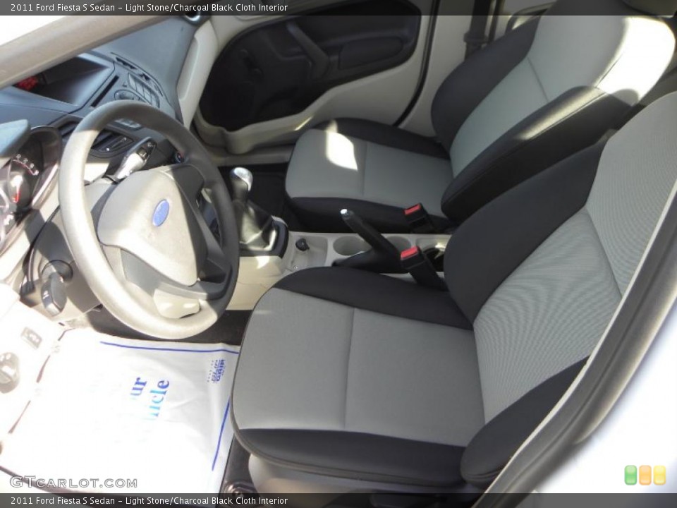 Light Stone/Charcoal Black Cloth Interior Photo for the 2011 Ford Fiesta S Sedan #39021219