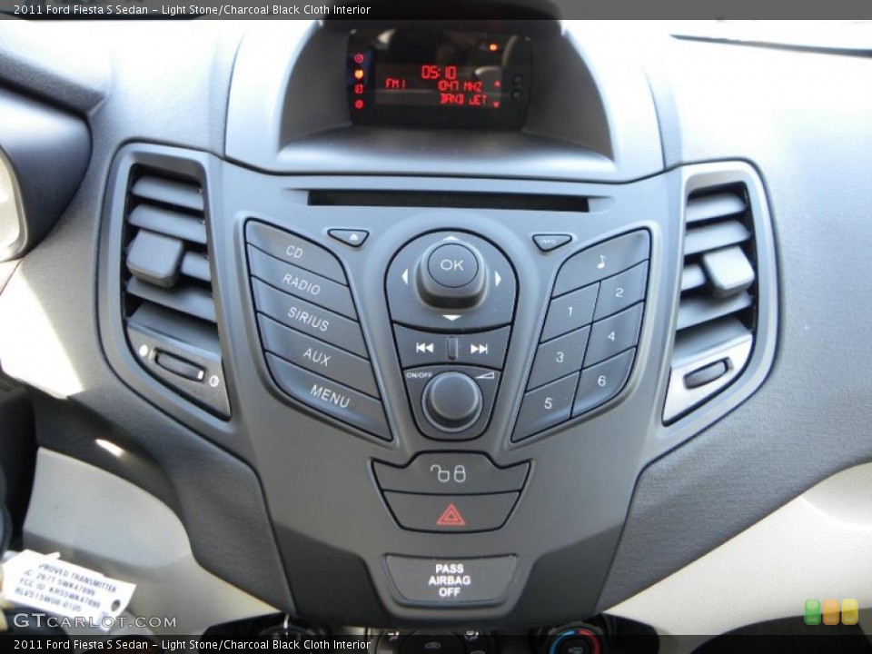 Light Stone/Charcoal Black Cloth Interior Controls for the 2011 Ford Fiesta S Sedan #39021263