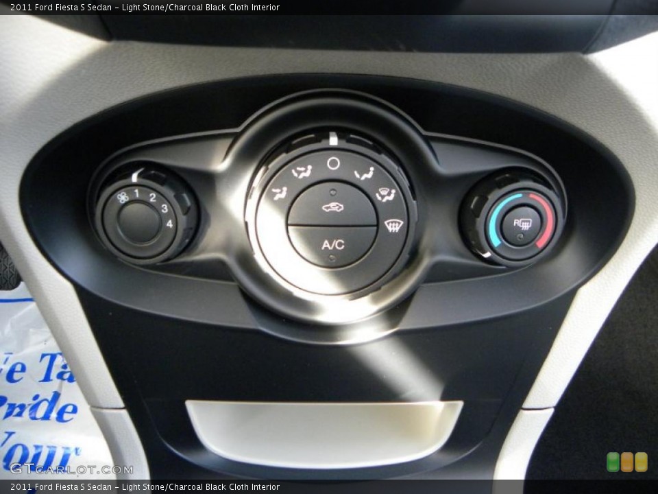 Light Stone/Charcoal Black Cloth Interior Controls for the 2011 Ford Fiesta S Sedan #39021275